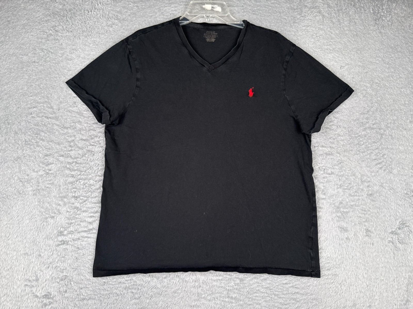 Polo Ralph Lauren Shirt Adult Extra Large Black V-Neck Cotton Custom Slim Fit