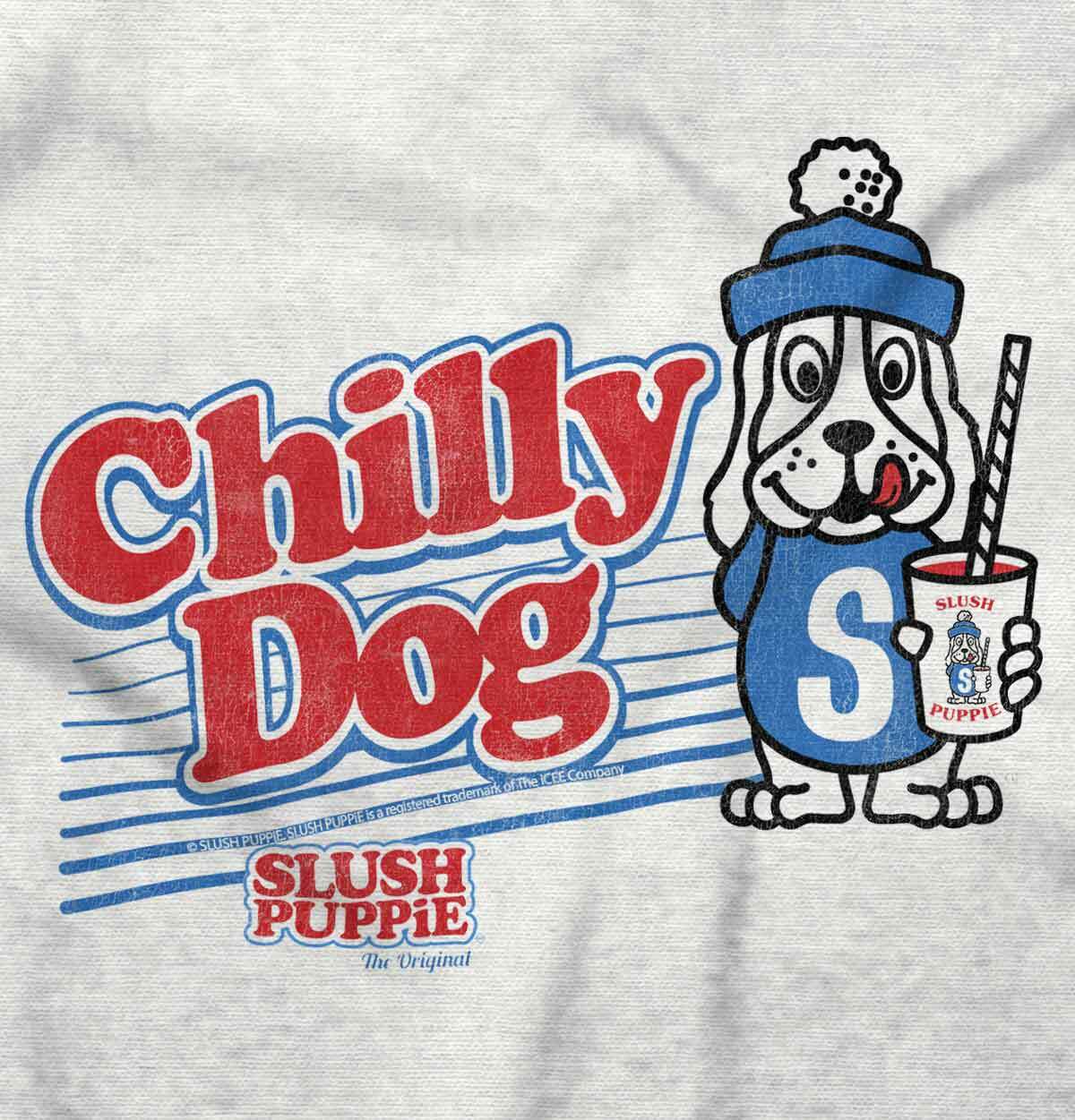 Chilly Dog Slush Puppie Novelty Cartoon Logo Adult Short Sleeve Crewneck Tee