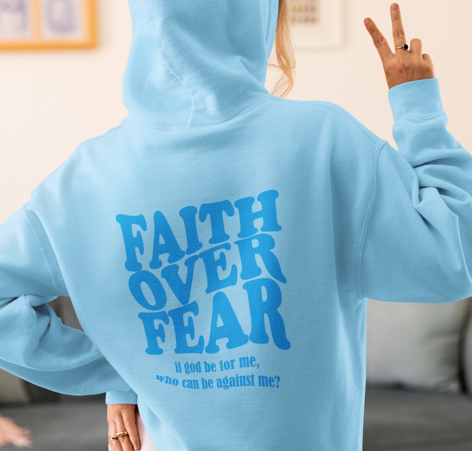 Faith Over Fear Christian Hoodie, Jesus Hoodie, Unisex Pullover, Sweatshirt