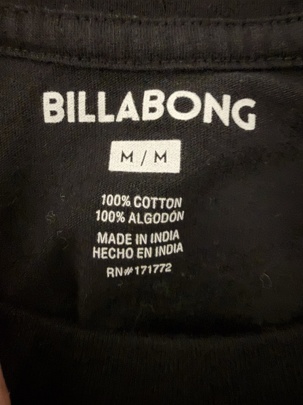 Billabong Black Logo Graphic Print Crew Neck Short Sleeve T-Shirt Men’s M