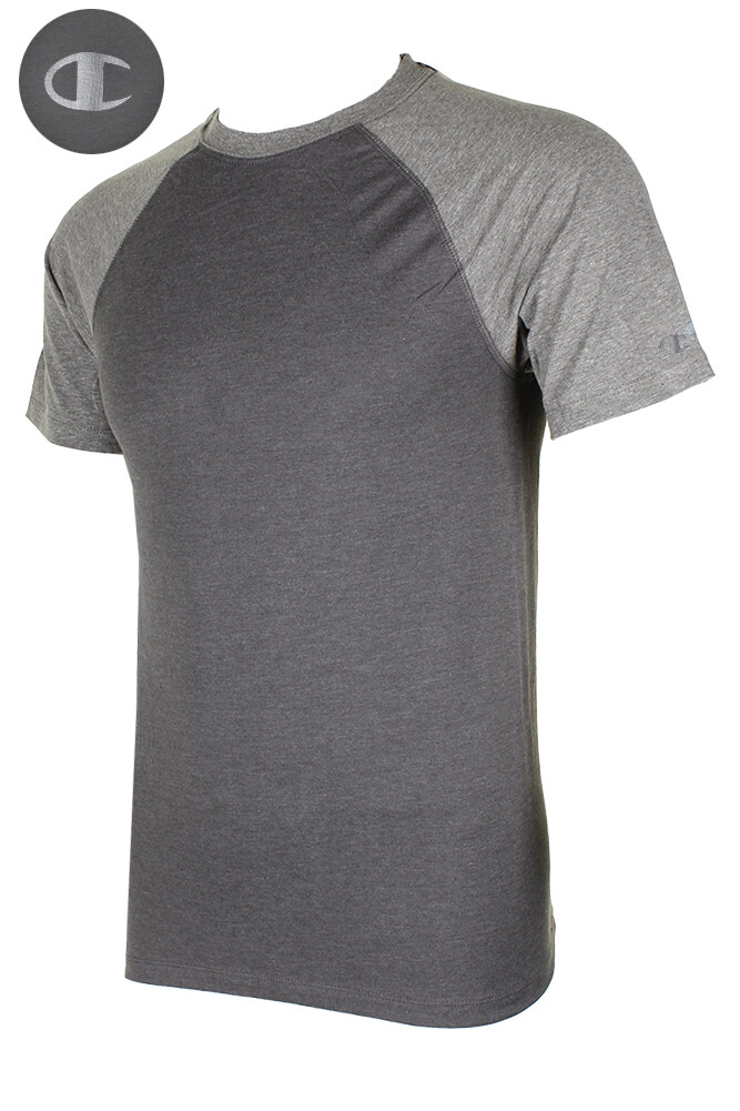Champion Men&rsquo;s Short Raglan Sleeve Crew Neck Athletic T-Shirt.