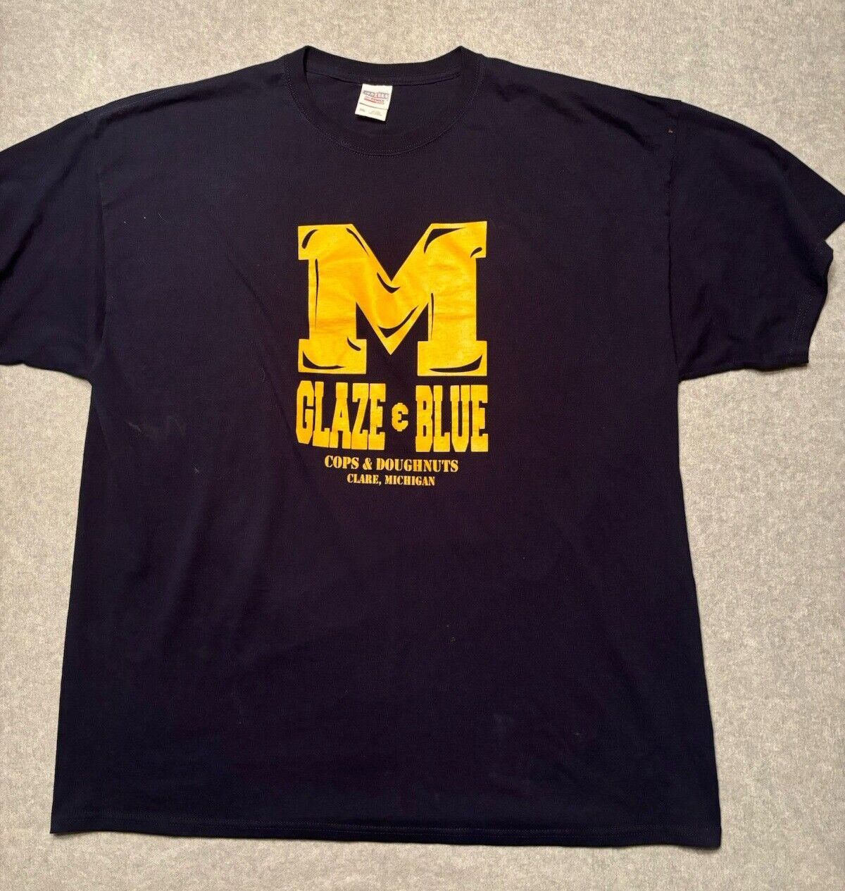 Michigan T-Shirt Men&rsquo;s 2XL Navy Glaze & Blue Claire MI Jerzees Short Sleeve