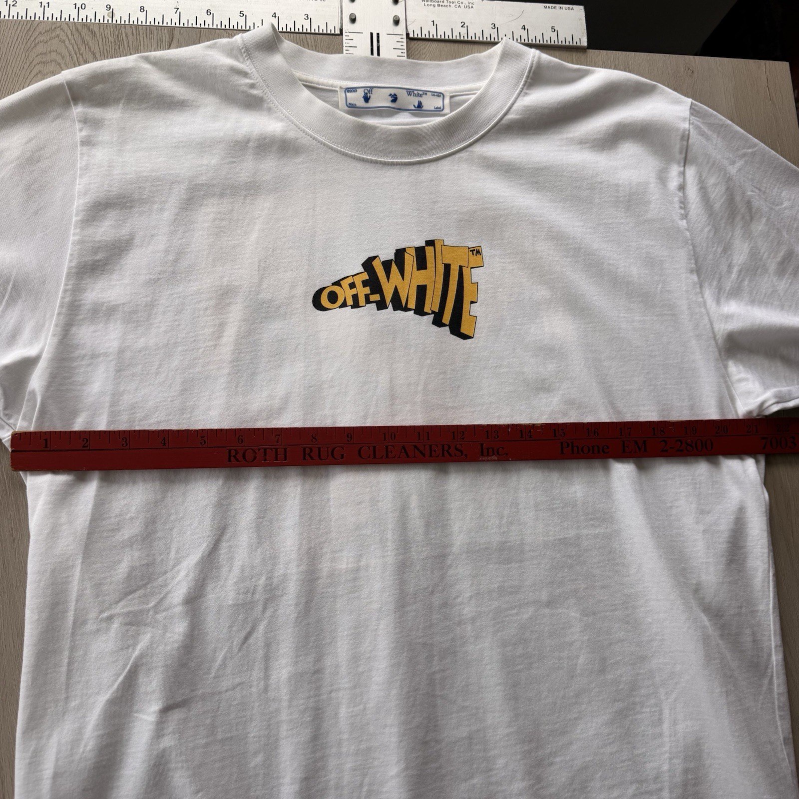 Off-White Main Label Arrows Graphic T-Shirt White Yellow Black Men’s XL Cotton