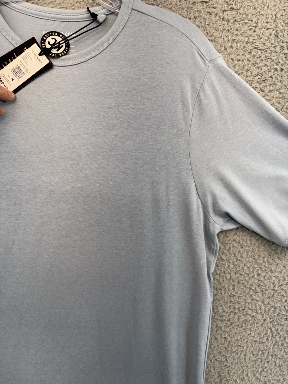 Kenneth Cole Medium Active Tech T-Shirt Sky Blue Stretch NWT