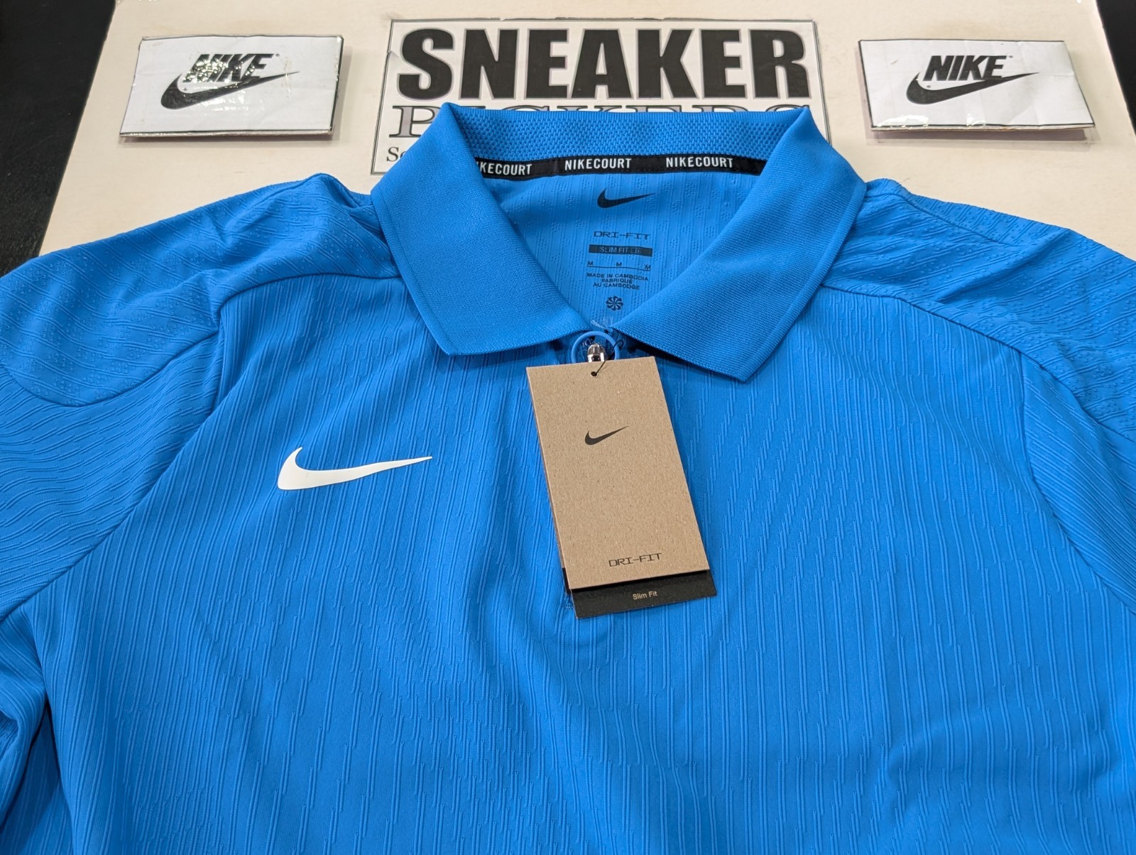 Nike Court Men&rsquo;s Dri-FIT ADV Textured Tennis Polo – HQ0792 435 – Blue – Size: M