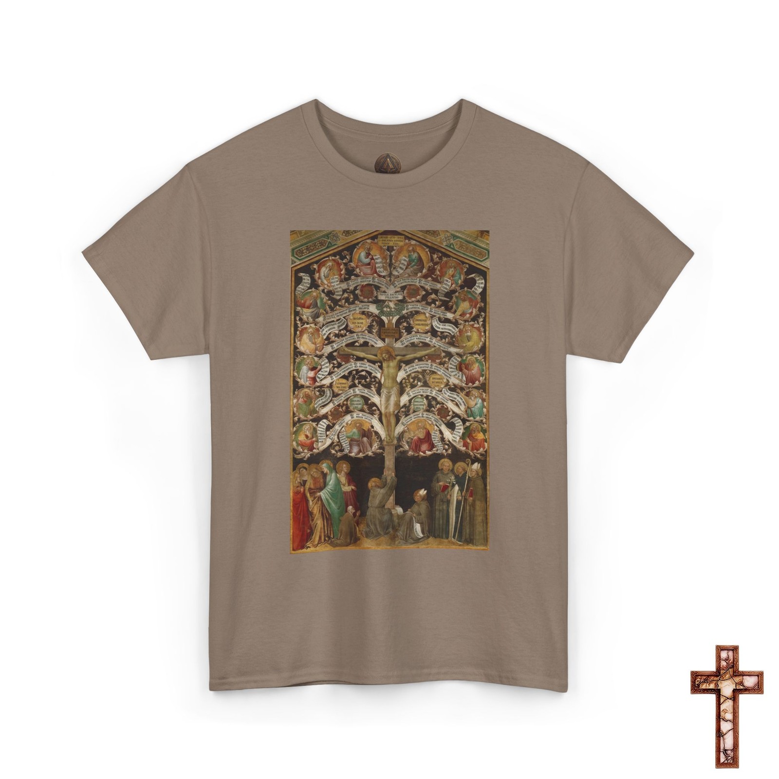 Tree of Life Crucifixion T-Shirt, Medieval Christ Mystic Vine Religious Art Tee