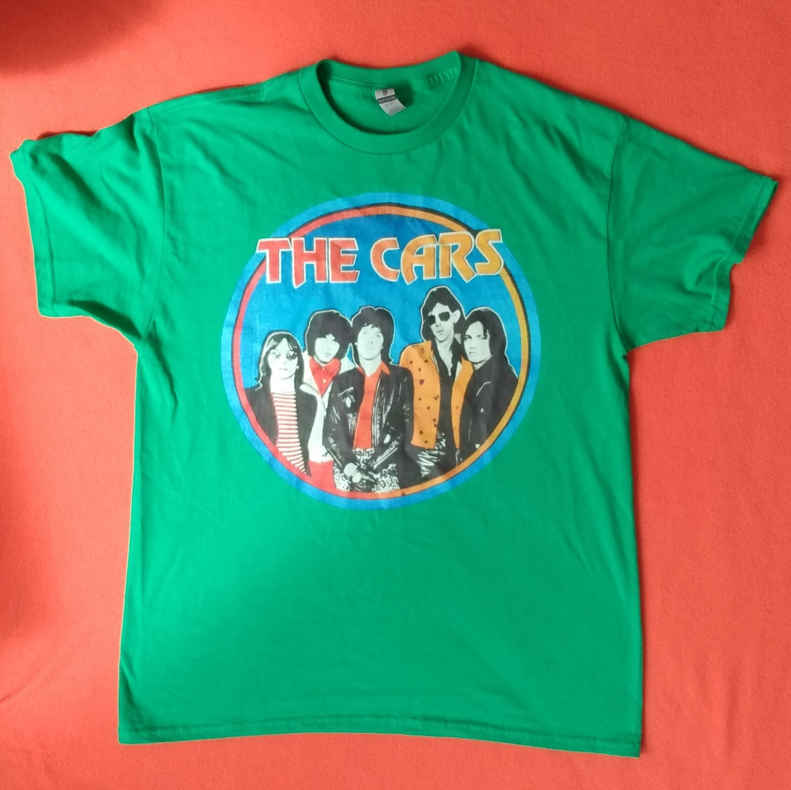 NEW & In-hands : THE CARS Band Music Green T-Shirt Large 80s New Wave Ric Ocasek