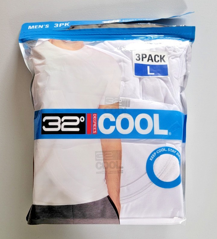 32º DEGREES 3 Pack Men&rsquo;s Cool Tee |White| Large