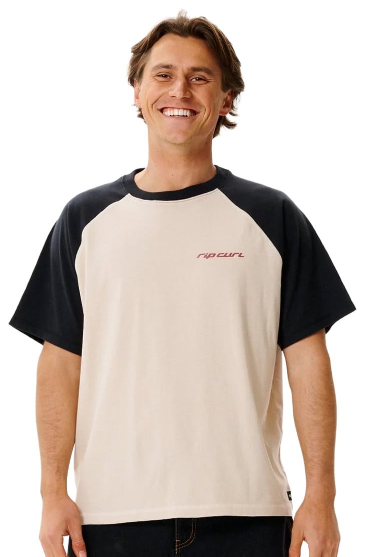 Rip Curl Inner Visions Flogged Men&rsquo;s Short Sleeve T-Shirt – Black / White – New