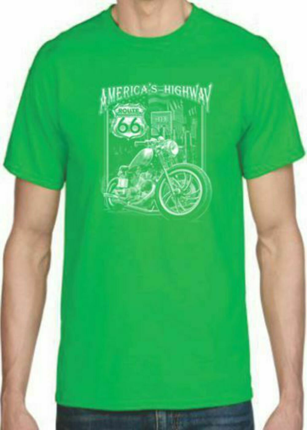 Adult DryBlend® T-Shirt – ( AMERICAS HWY ROUTE 66 – BIKER / CHOPPER)