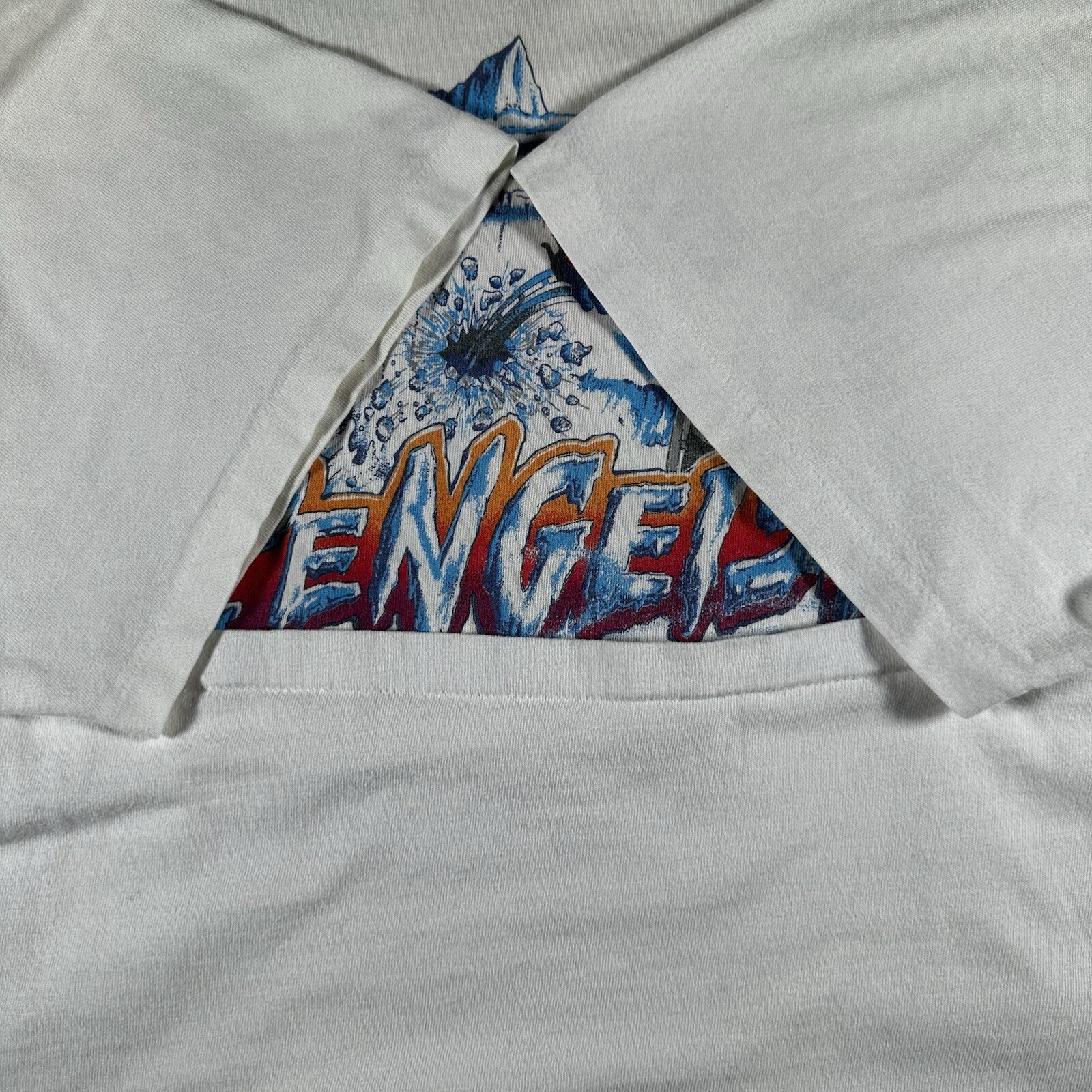 Vintage 90s Busch Gardens Alpengeist Roller Coaster T-Shirt XL Amusement Park