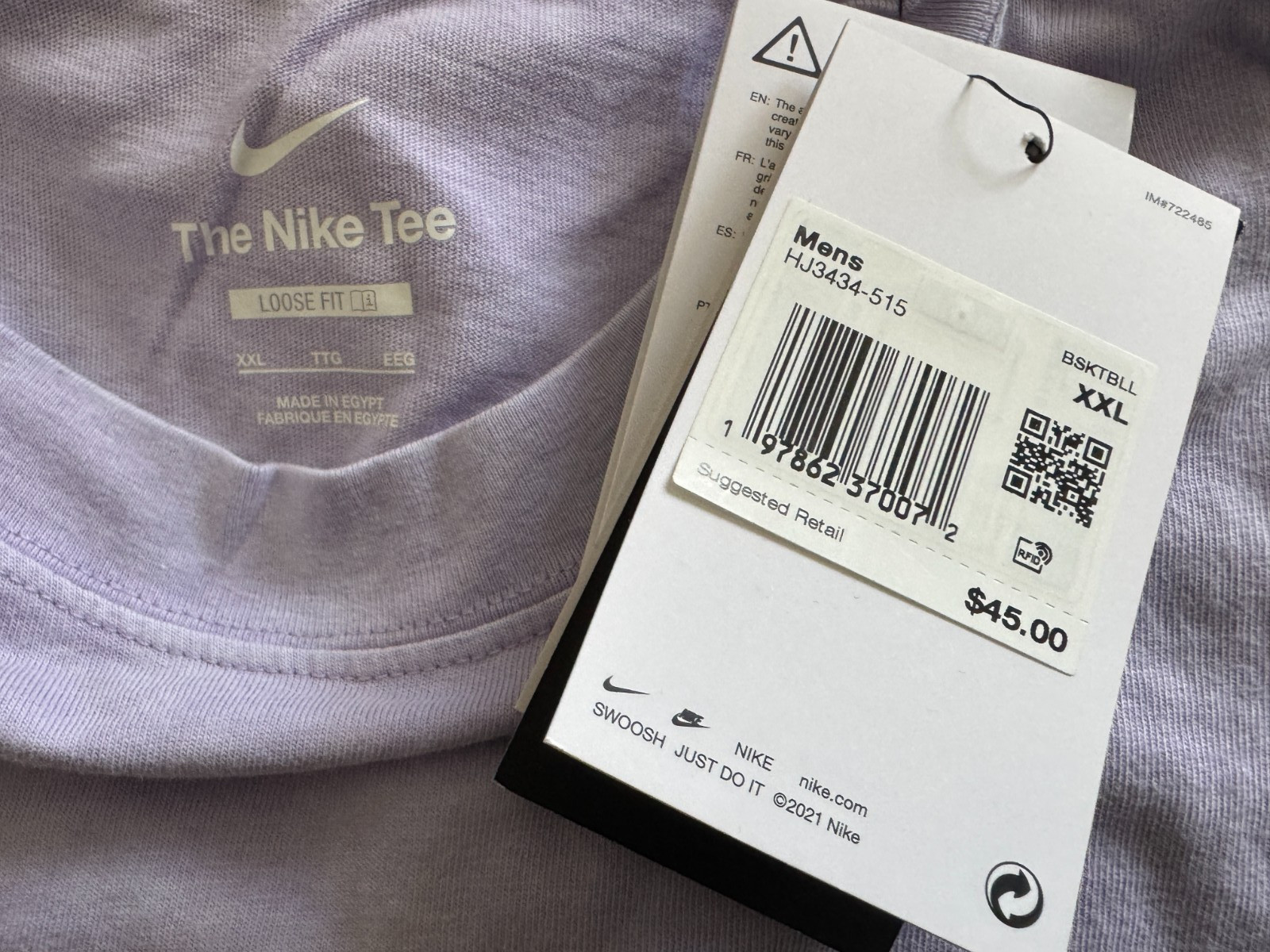 Nike Men&rsquo;s Max90 T-Shirt Midweight Cotton Loose Fit Sz M / L / XL Purple New $45