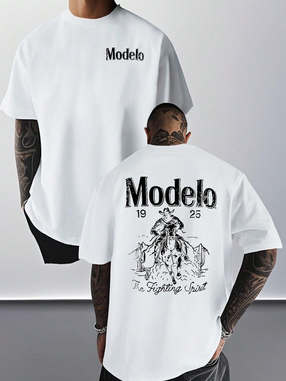 Modelo Graphic Print Men&rsquo;s 100% Cotton T-Shirt, Casual Sports Style Top T-Shirt