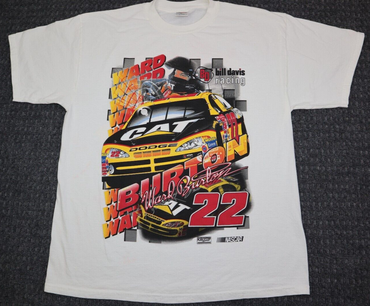 Bill Davis Racing Checkered Flag Sports T Shirt Adult Size XL Front Back Graphic