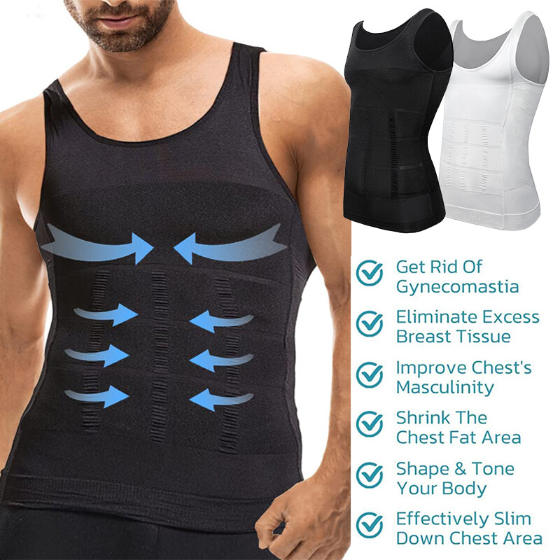 Gynecomastia Compression Vest Fajas para Hombres Back Support Shapewear Tank Top