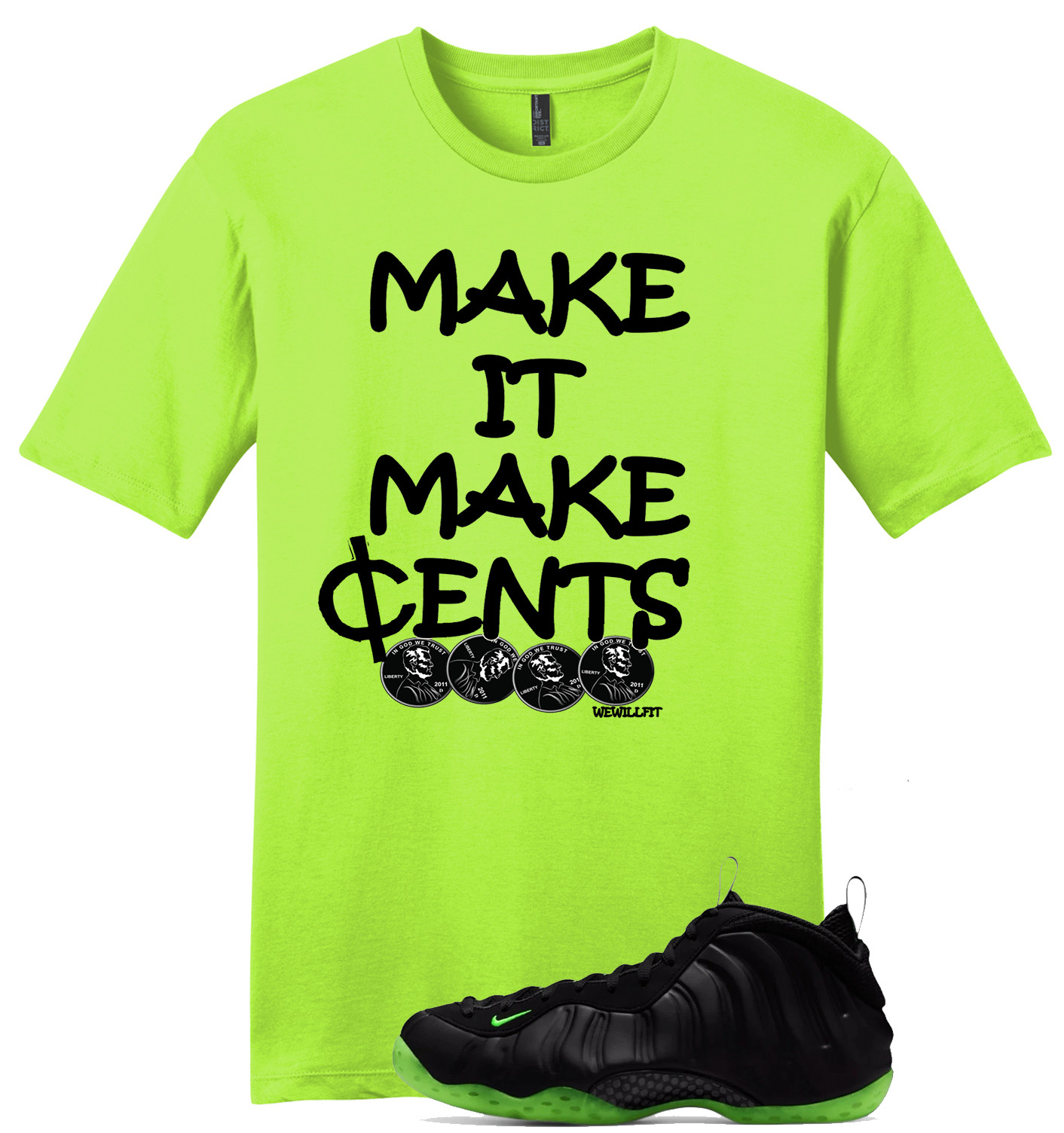 We Will Fit shirt to match the Foamposite Black Volt foams Foamposites