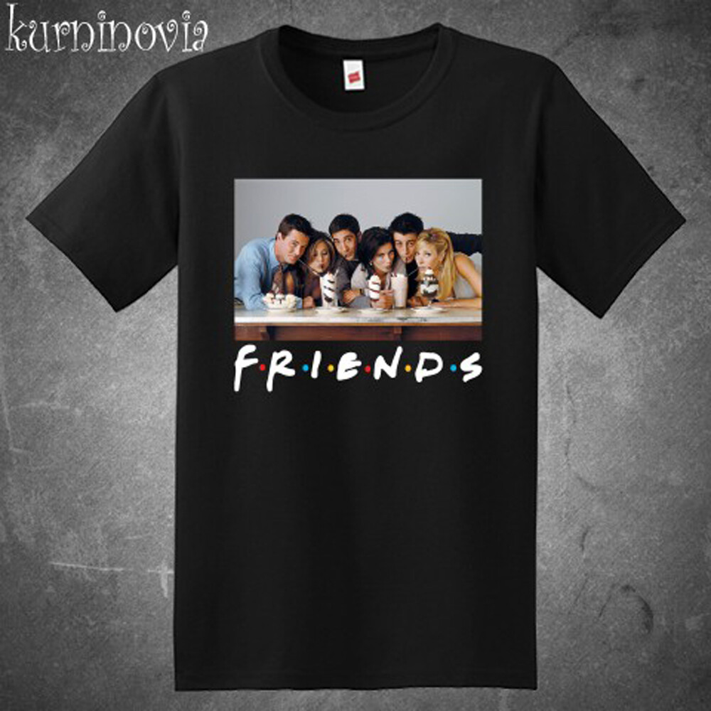 Friends Tv Series Characters Men&rsquo;s Black T-Shirt Size S to 5XL