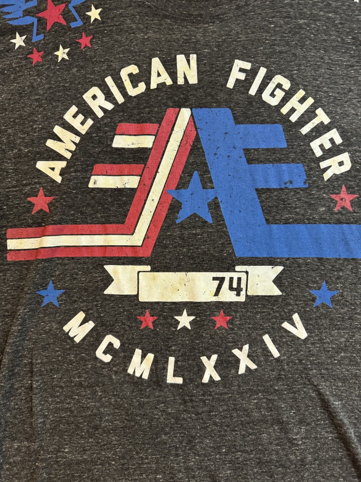 American Fighter by Affliction Men&rsquo;s XL Gray Eagle Graphic T-Shirt Made in USA