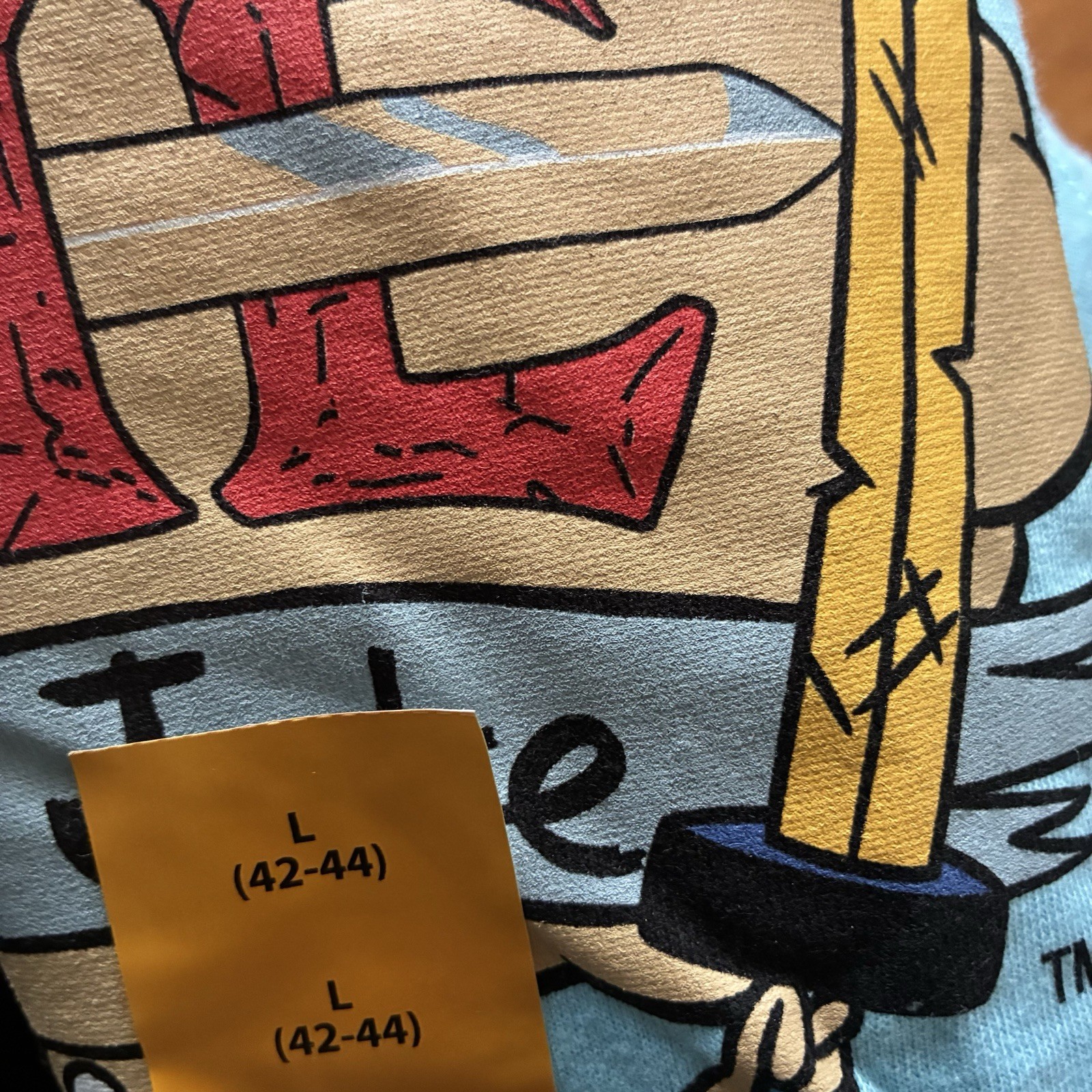 Adventure Time with Finn & Jake Men&rsquo;s Blue Cartoon Graphic Tee T-Shirt Sz Large
