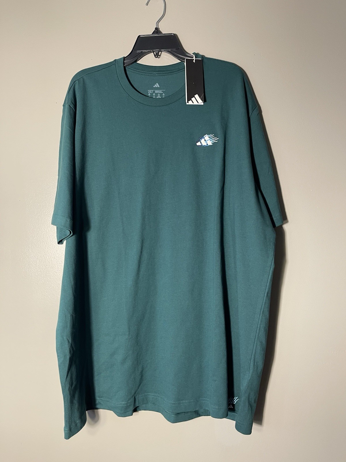 Adidas Men’s Lounge Mini Embroidery Graphic Short Sleeve T-shirt Green Sz 3XLT