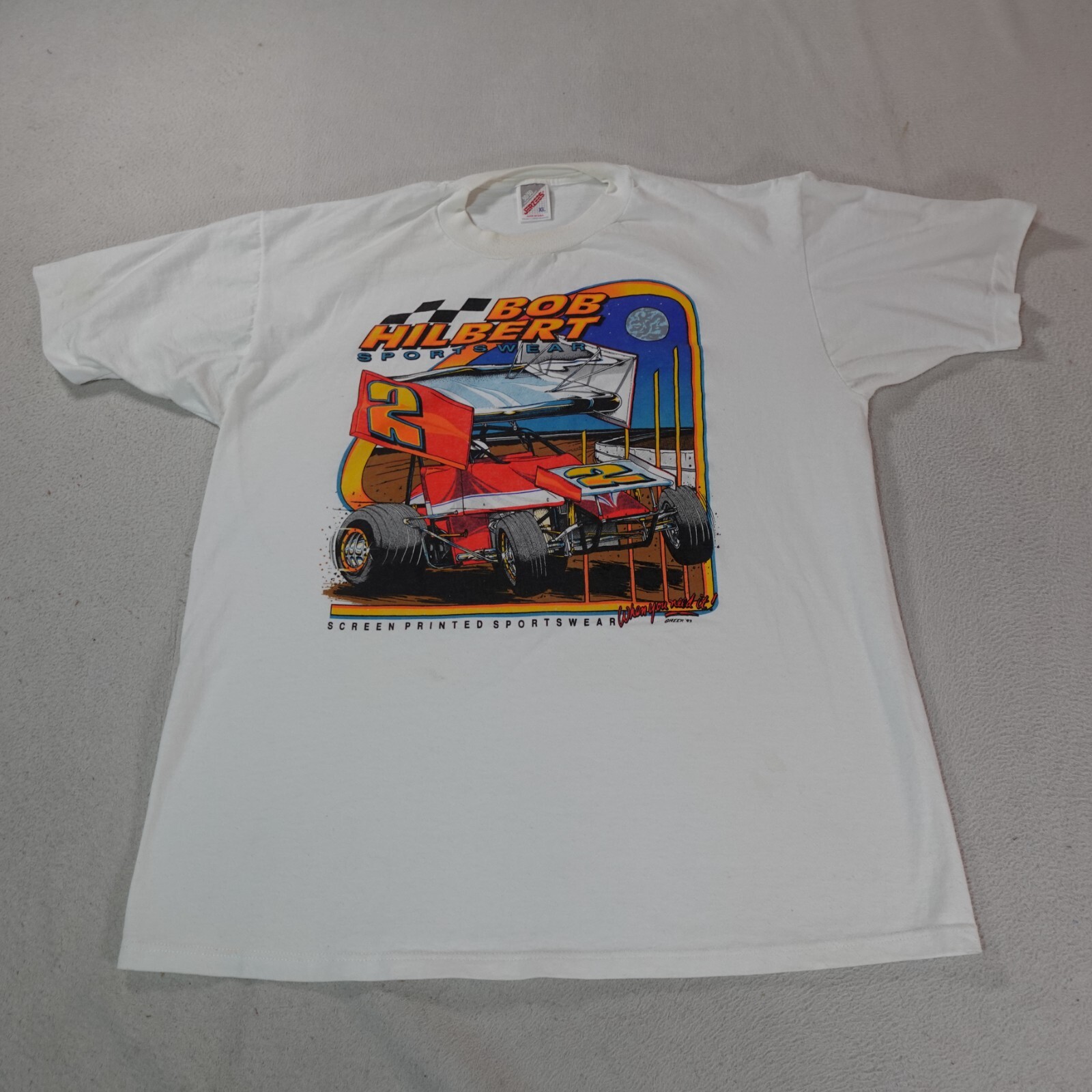 Vintage Sprint Car Shirt Mens XL Dirt Track Racing Rob Hilbert Single Stitch Tee