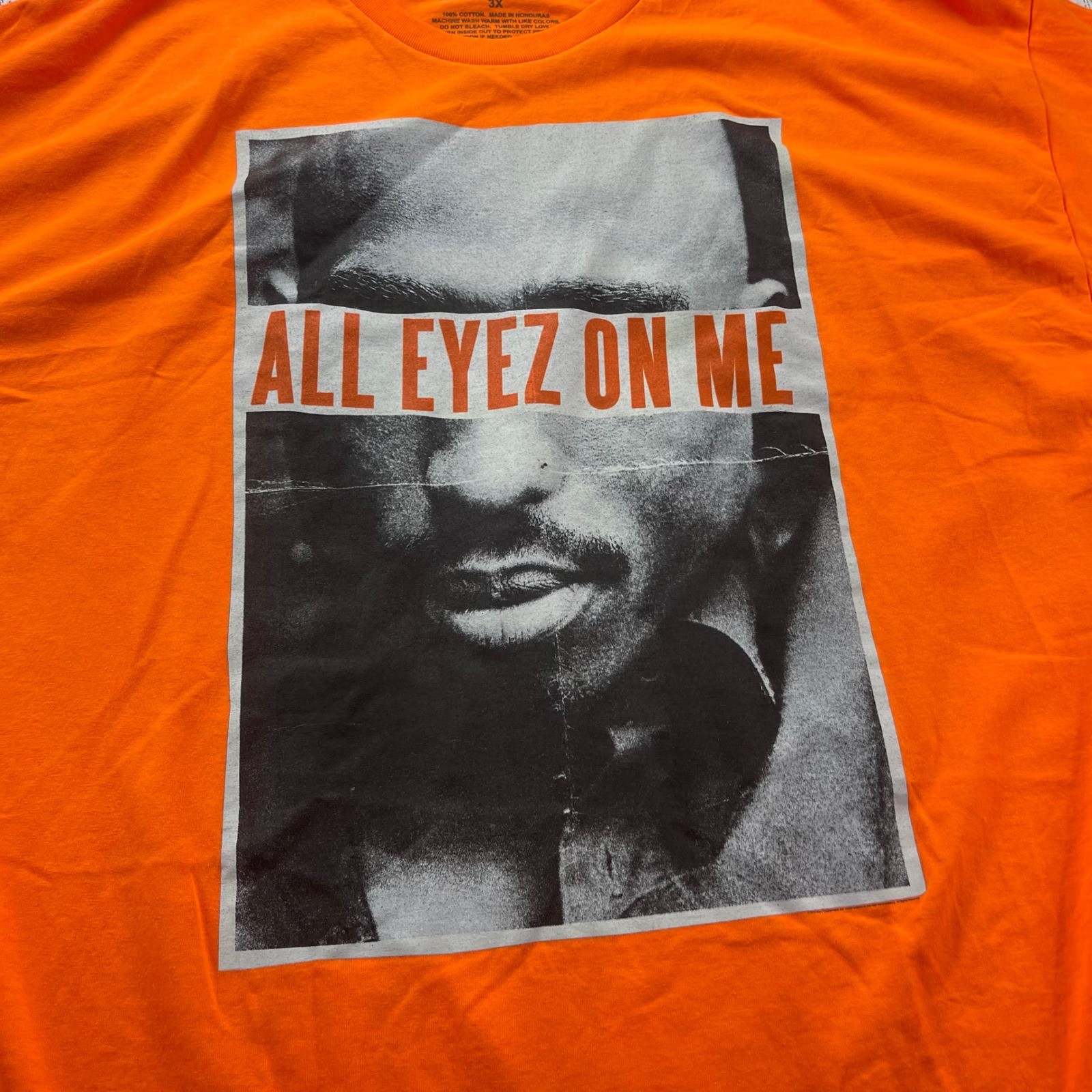 2Pac All Eyez On Me Graphic T-Shirt Men&rsquo;s 3XL Orange Bravado 2023