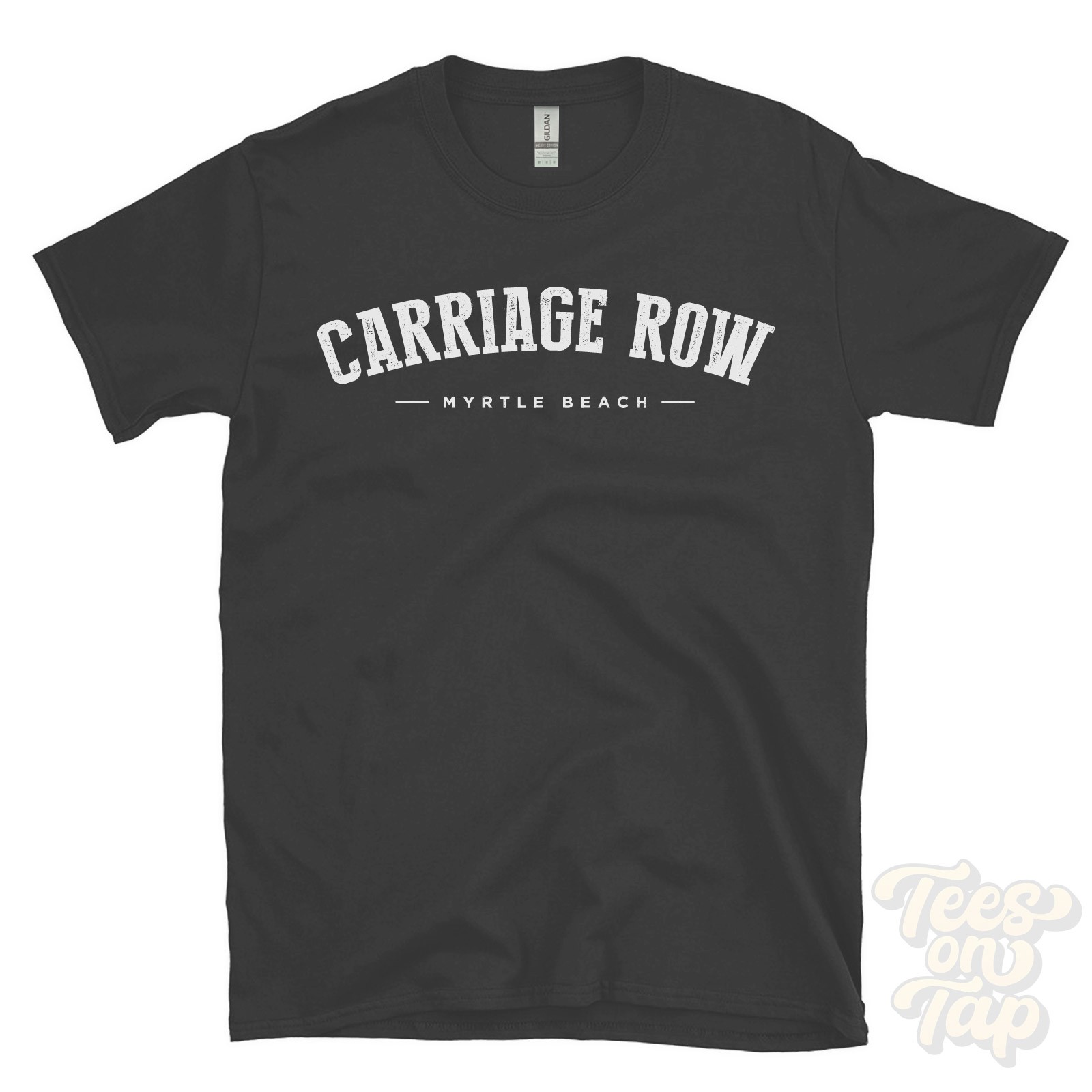 CARRIAGE ROW MYRTLE BEACH T-SHIRT USA retro varsity style gift