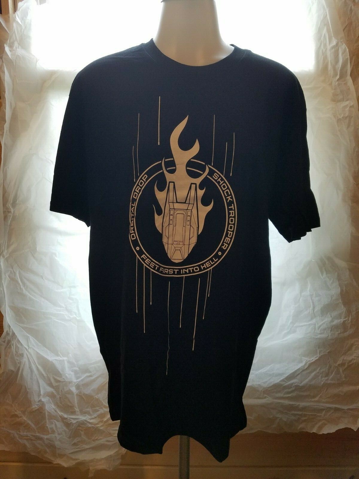 Halo ODST Black T-SHIRT Shock Trooper Orbital Drop Feet First Loot Crate NEW!