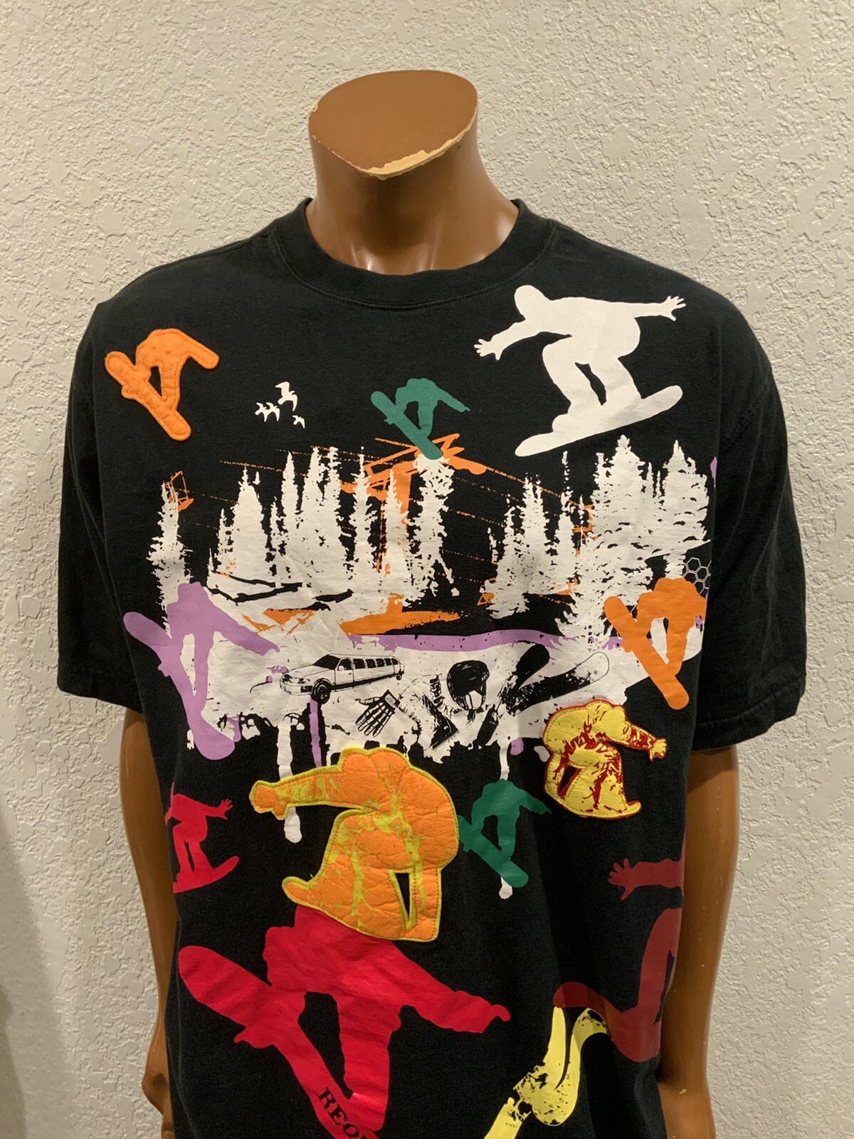 Vintage Y2K Request Snowboard Winter Freestyle Snow 3D Logo T-Shirt Sz. XL