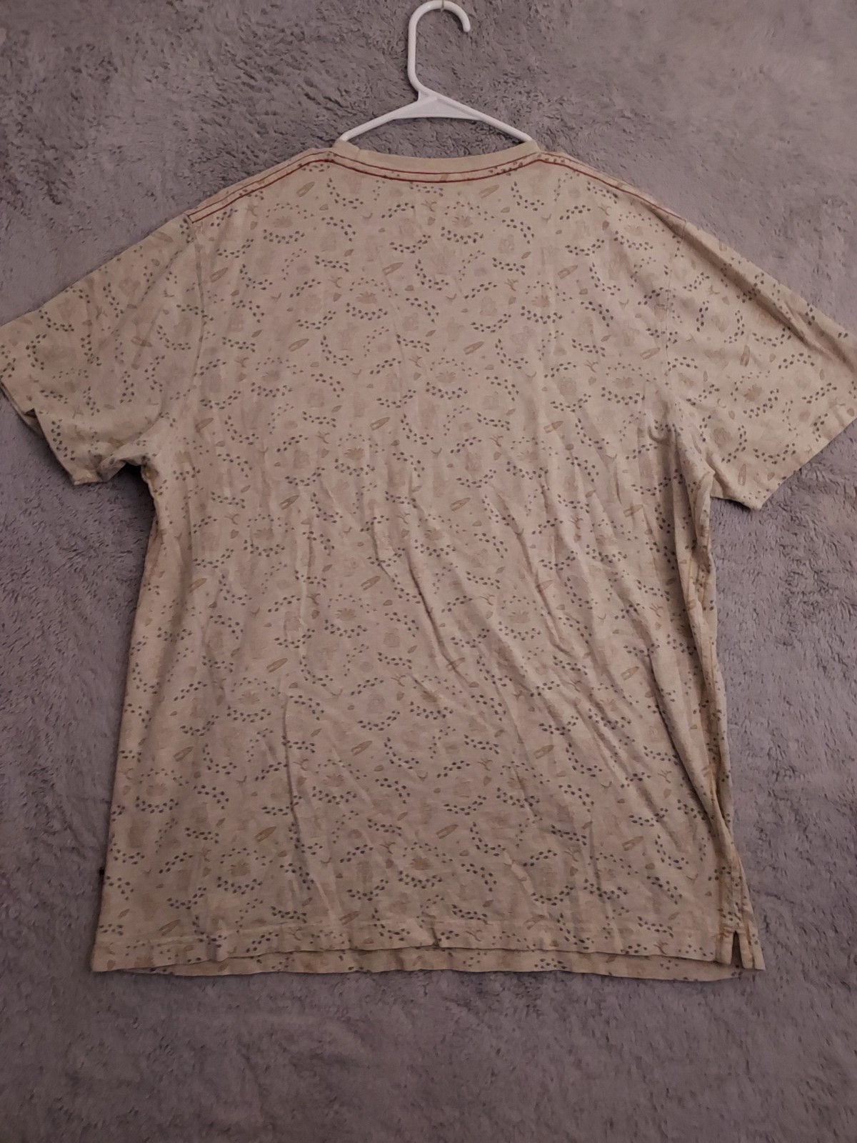 Howler Bros Shirt Mens Large Southwestern Graphic Geometric Tan Crew Neck EUC L