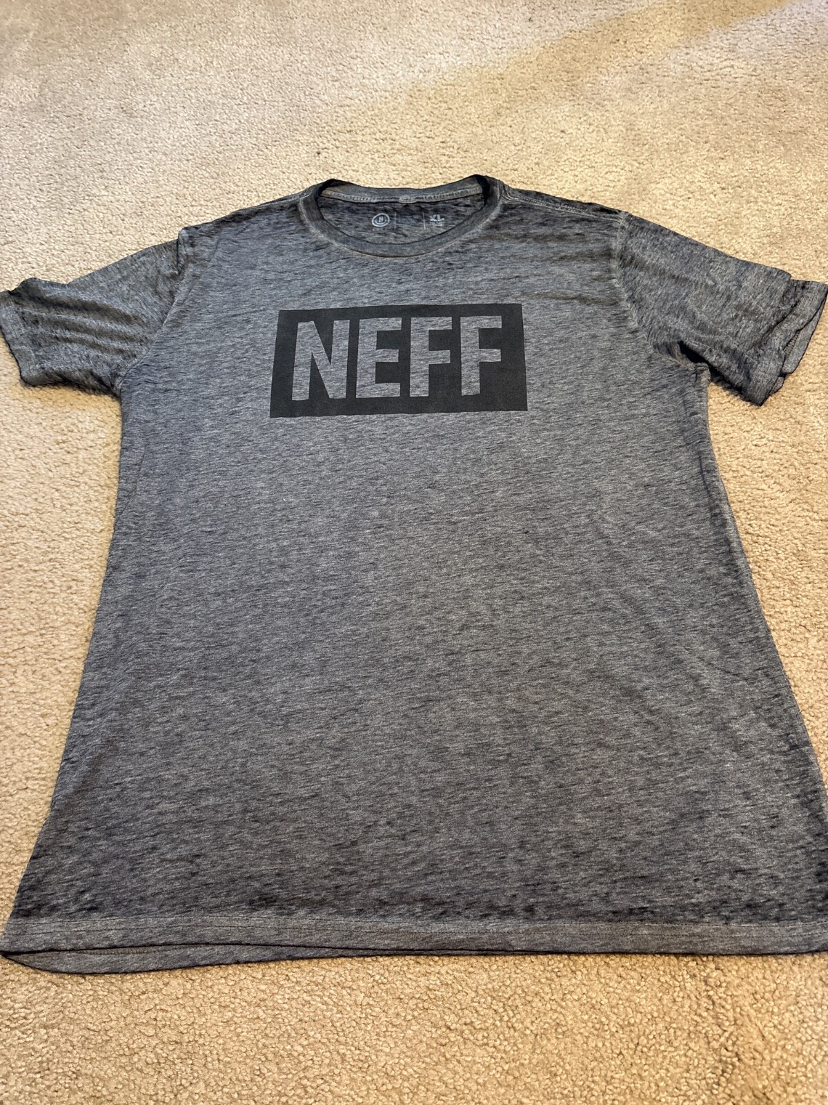 NEFF Men&rsquo;s Simple Graphic Logo Short Sleeve T-Shirt Gray X-Large NWOT