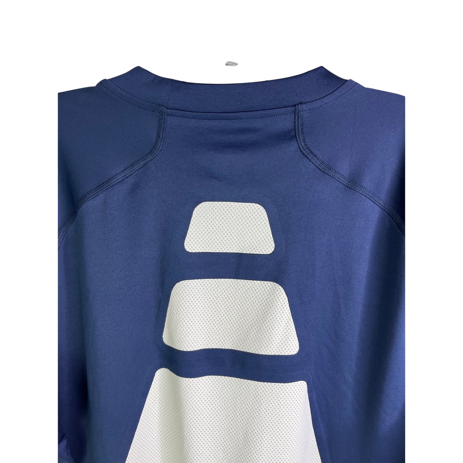 New England Reebok Patriots NFL Long Sleeve Shirt Men L Navy Back Vents Pullover