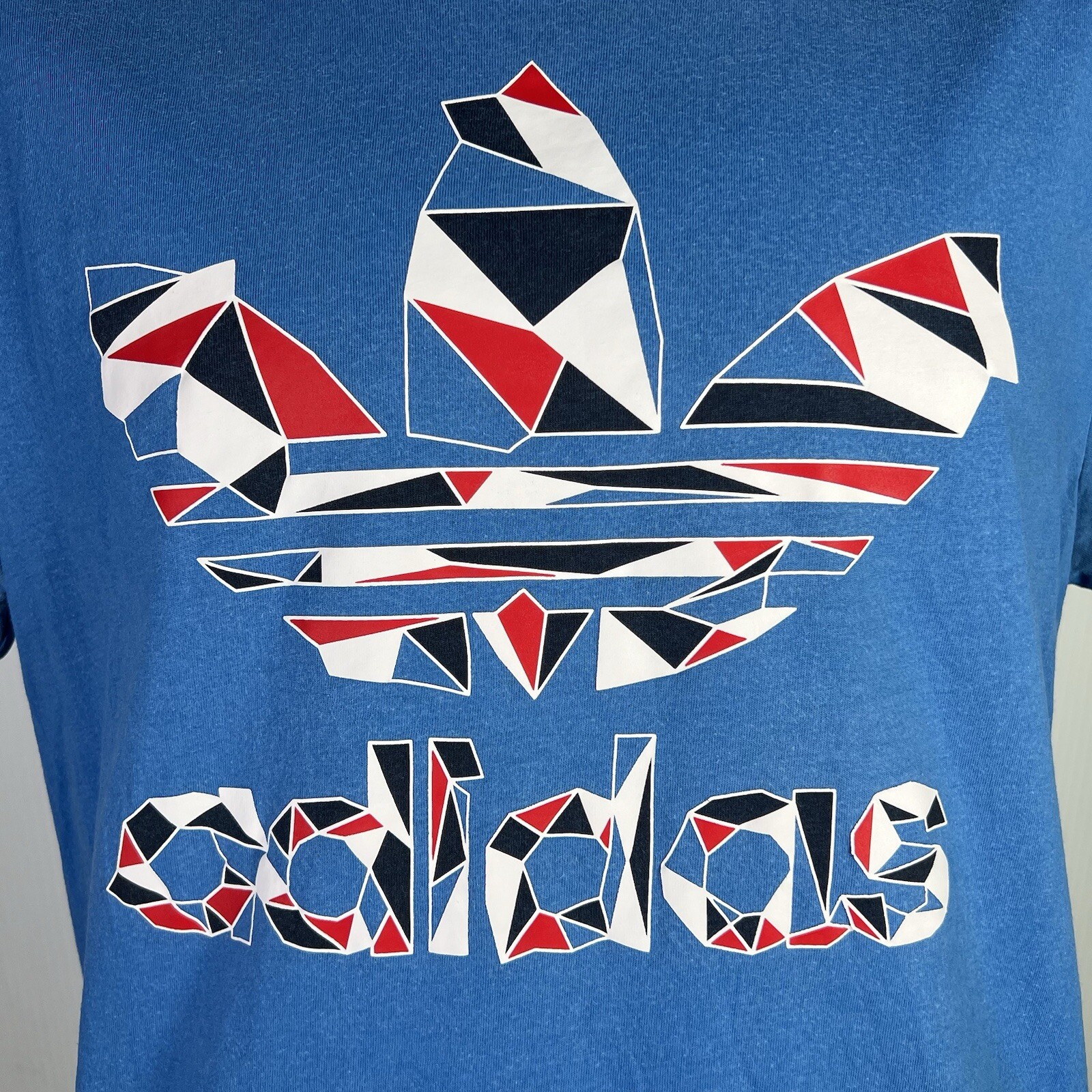 Adidas Tri-Foil Graphic T-Shirt Mens L Blue/White 54/69