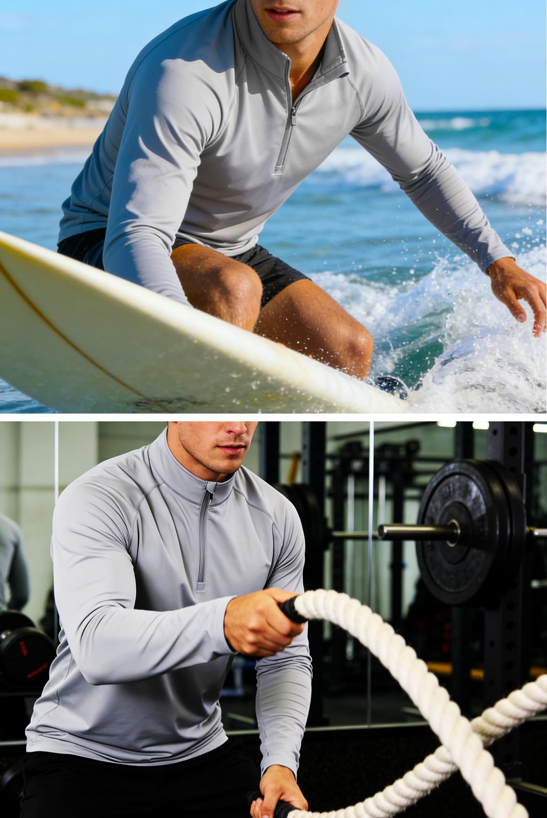 MAGCOMSEN Sun Shirts for Men Dry Fit Sun Protection Running Fishing Gym Worko…