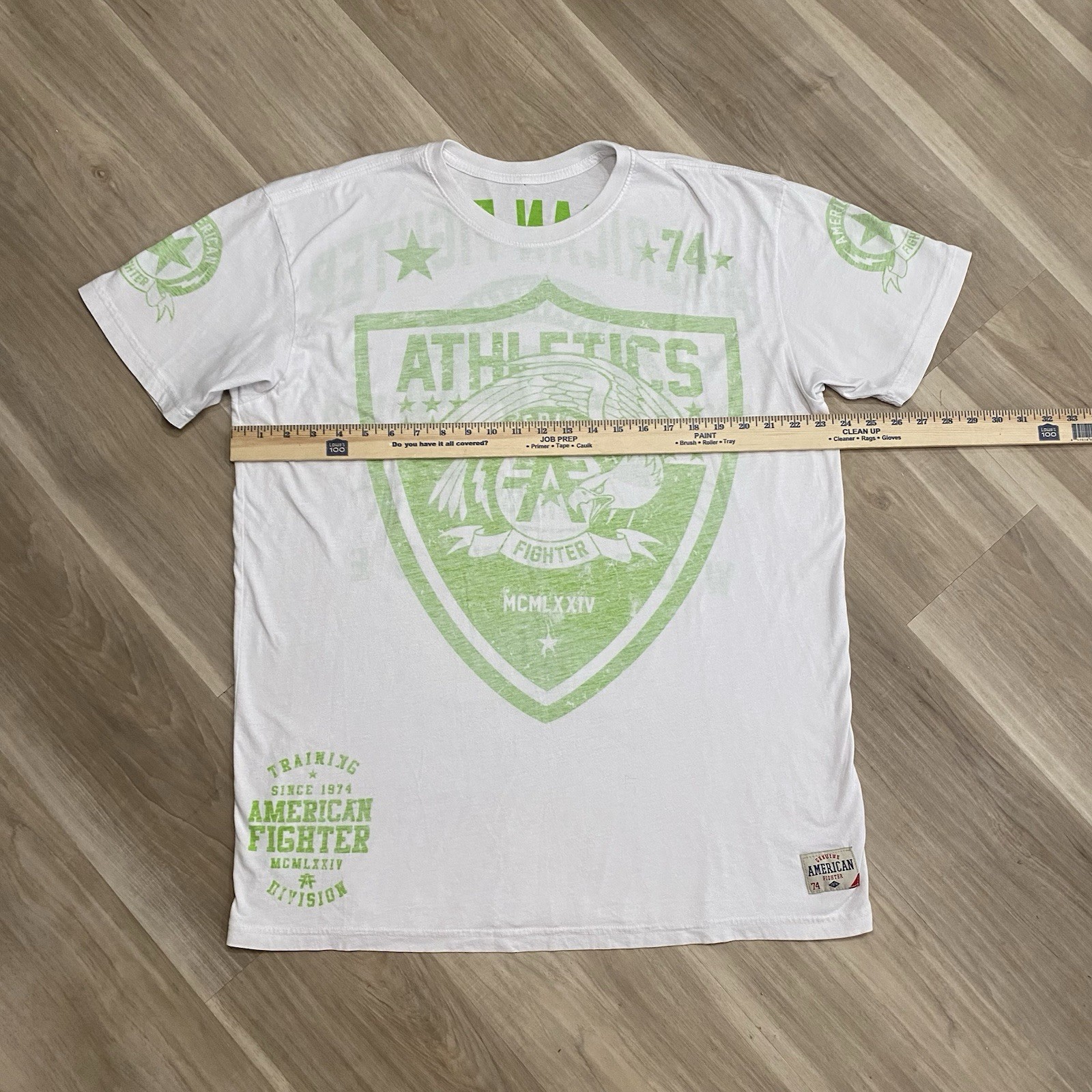 American Fighter Shirt Mens XXL White Lime Green Athletics Graphic Tee MMA