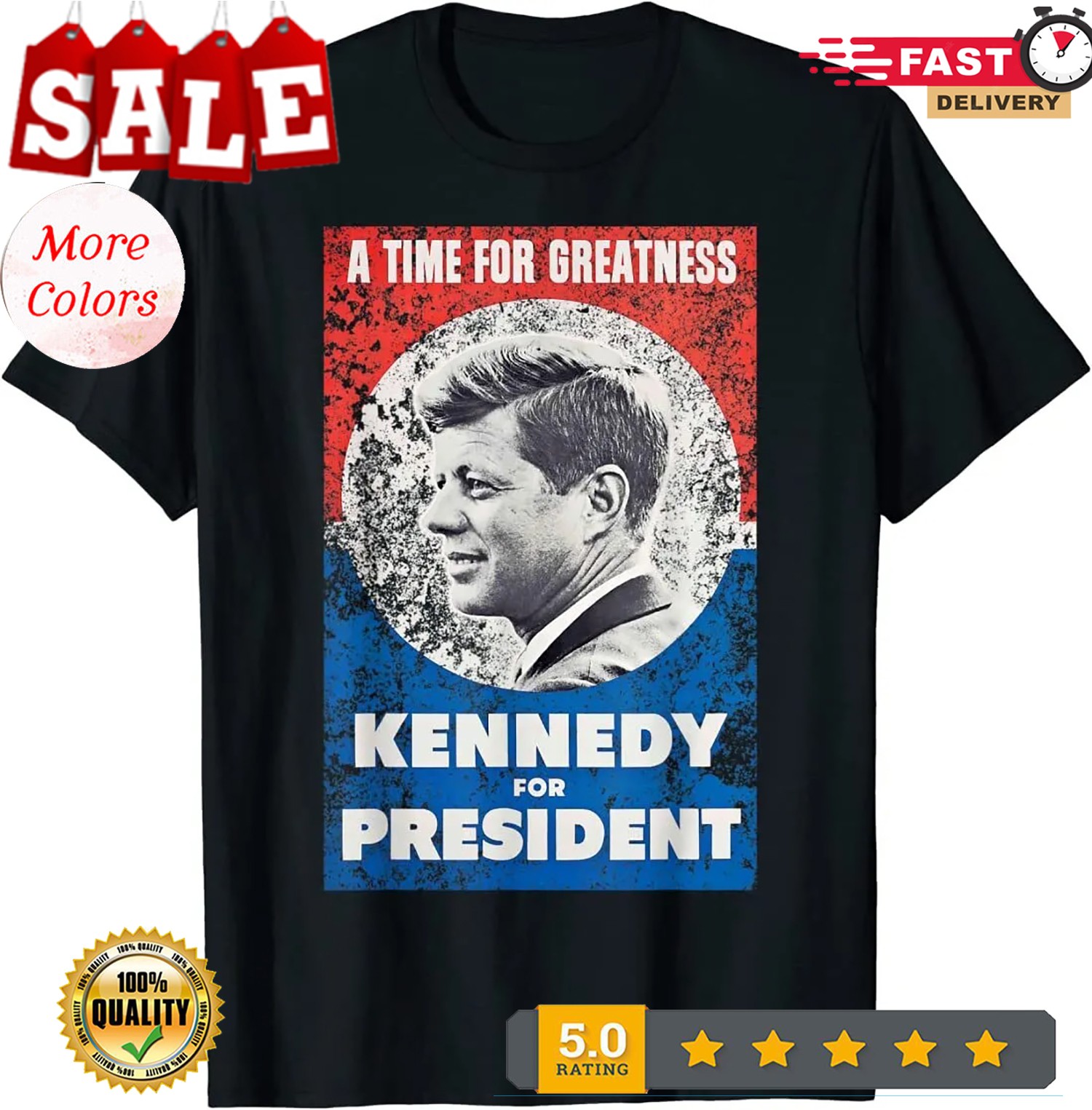 John F Kennedy for President T-Shirt Retro Poster Design T-Shirt