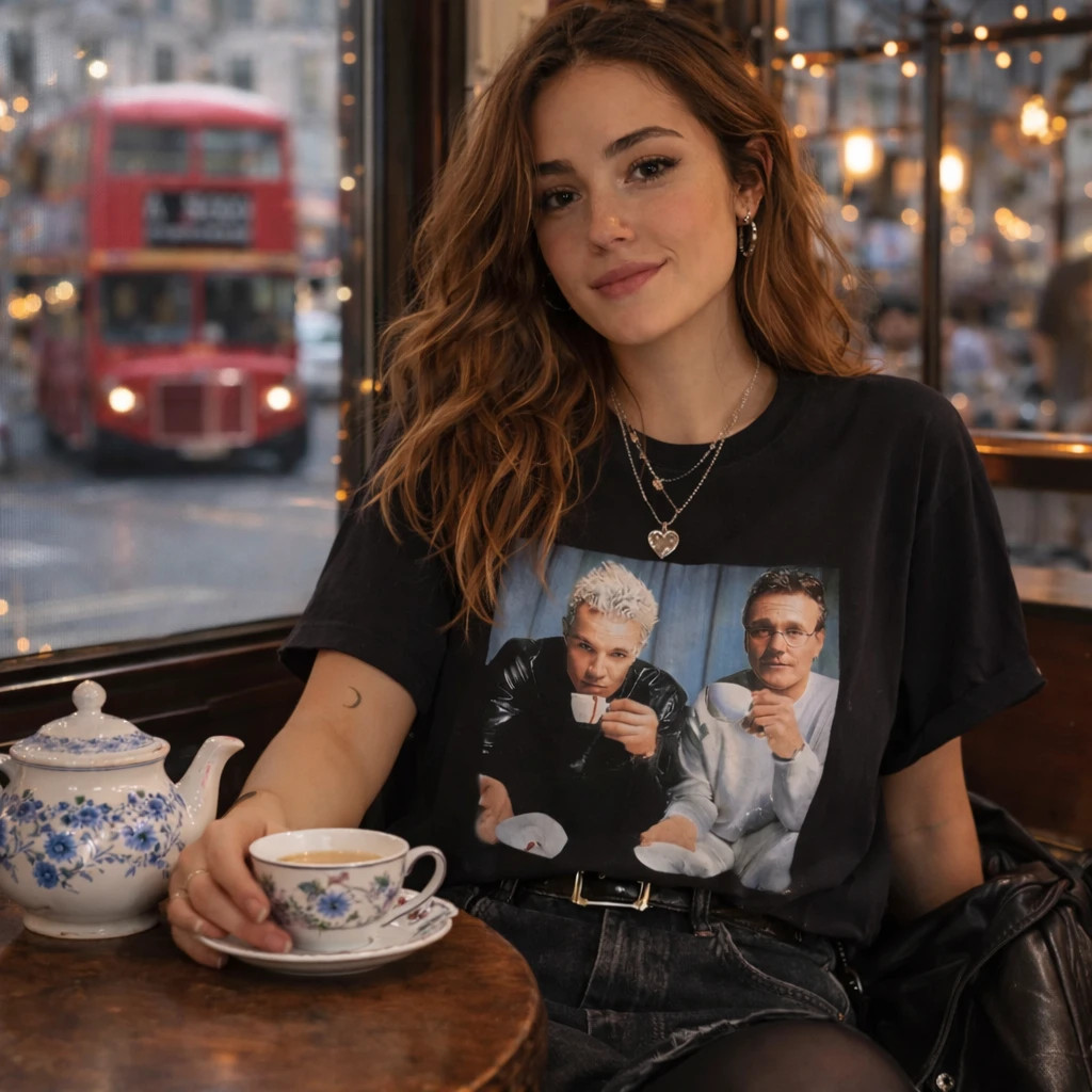 Buffy the Vampire Slayer T-Shirt ✩ SPIKE + GILES Tea Party ♡ Vintage Retro TV!