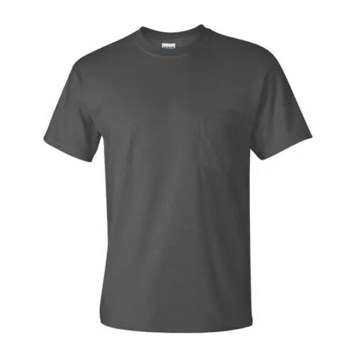 Gildan G2300 Ultra Cotton Charcoal Pocket T Shirt Size Medium