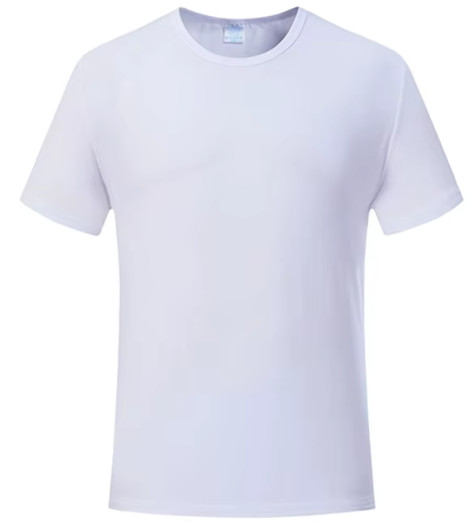 Blank Unisex T-Shirt White & Pink Soft Cotton Feel 100% Polyester Tee S-2XL Casu