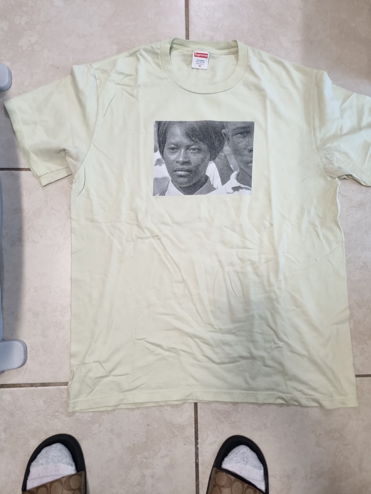 Supreme Roy DeCarava Mississippi Tee SS22 Pale Mint Green Size Medium Very Good