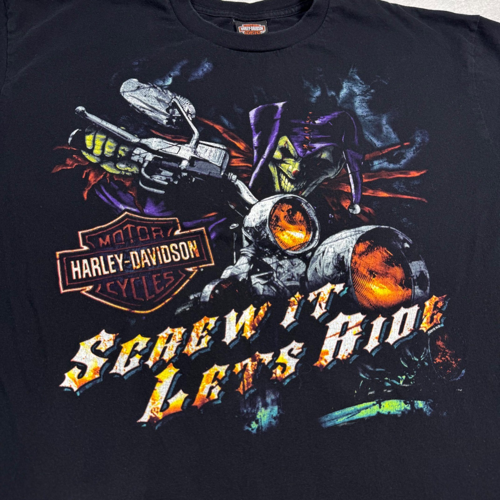 Harley-Davidson Mens 2XL Black Screw It Lets Ride Jester Bergen County NJ TShirt