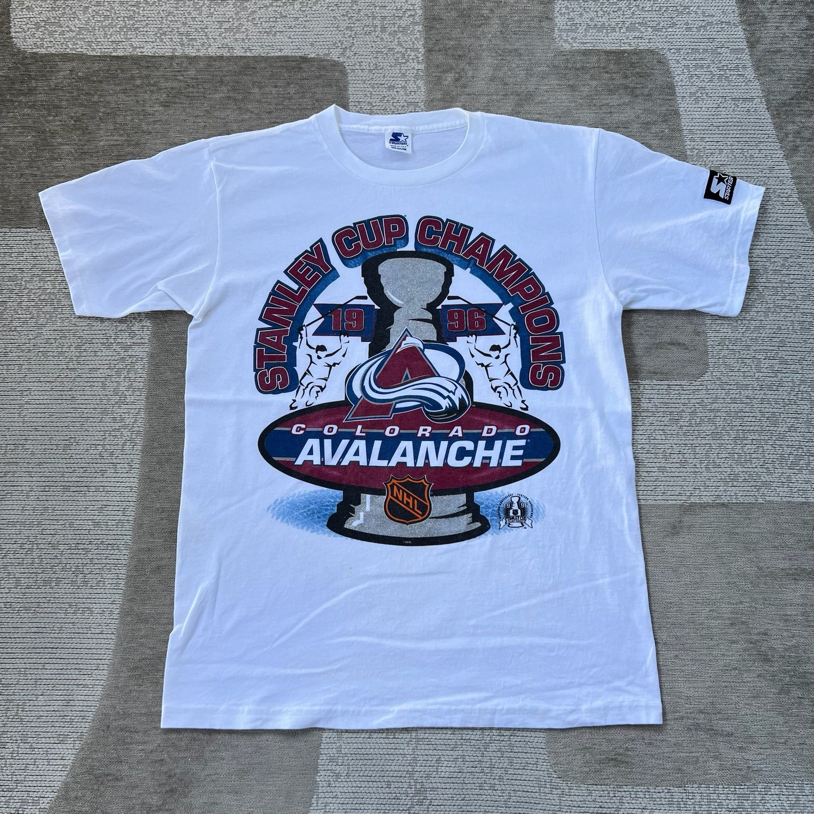 Vintage Starter NHL Colorado Avalanche 1996 Stanley Cup Champion T Shirt Men’s M