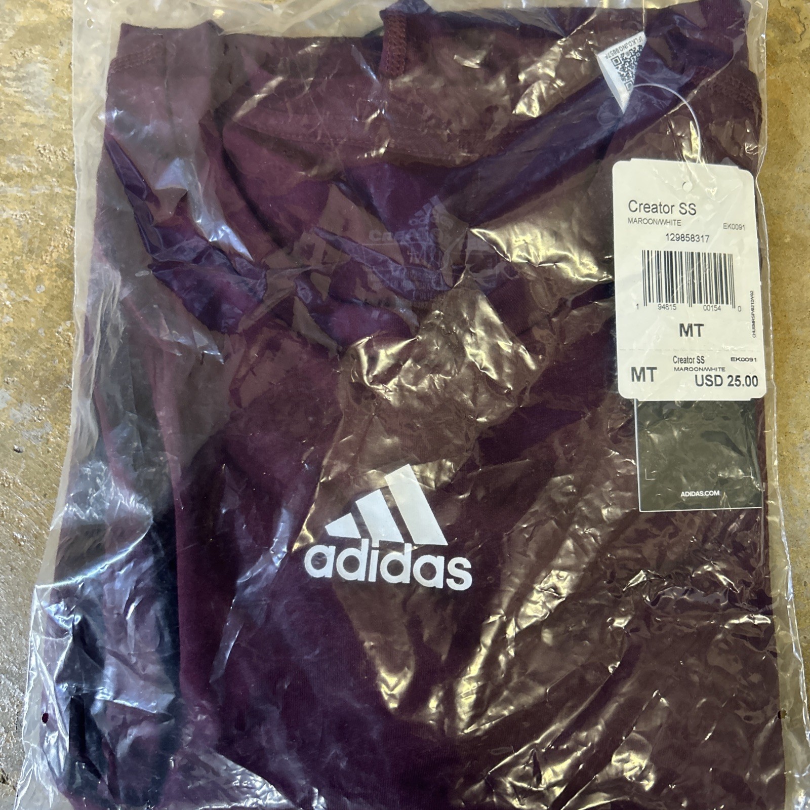 Adidas Creator Short Sleeve Tall Tee Maroon EK0091 Men’s Size Medium Tall NWT