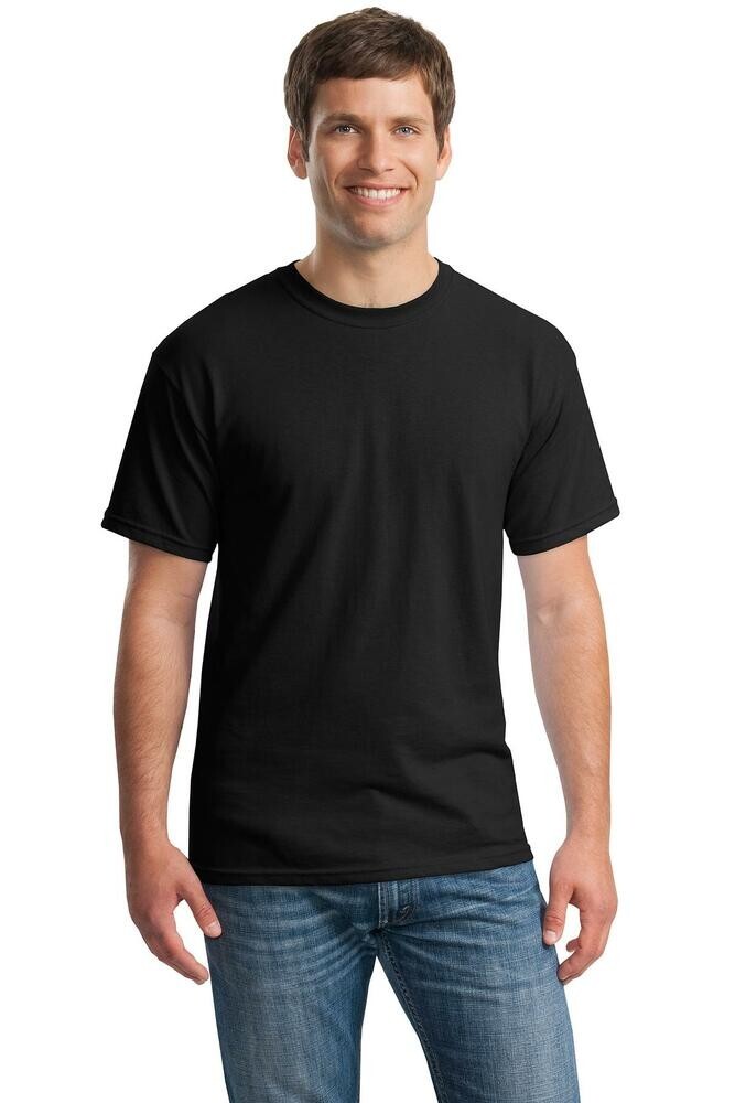 NEW LARGE Black Gildan Heavy Cotton 100% Cotton T-shirt G500 G5000