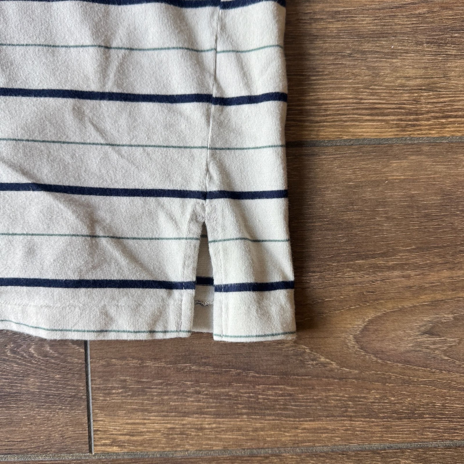Vintage Lands&rsquo; End Striped T-Shirt Men&rsquo;s Size L 42-44 Made in USA