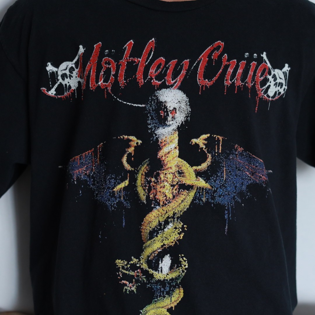 Motley Crue Dr Feelgood Band T-shirt Black Glam Heavy Metal Rock Graphic Mens L
