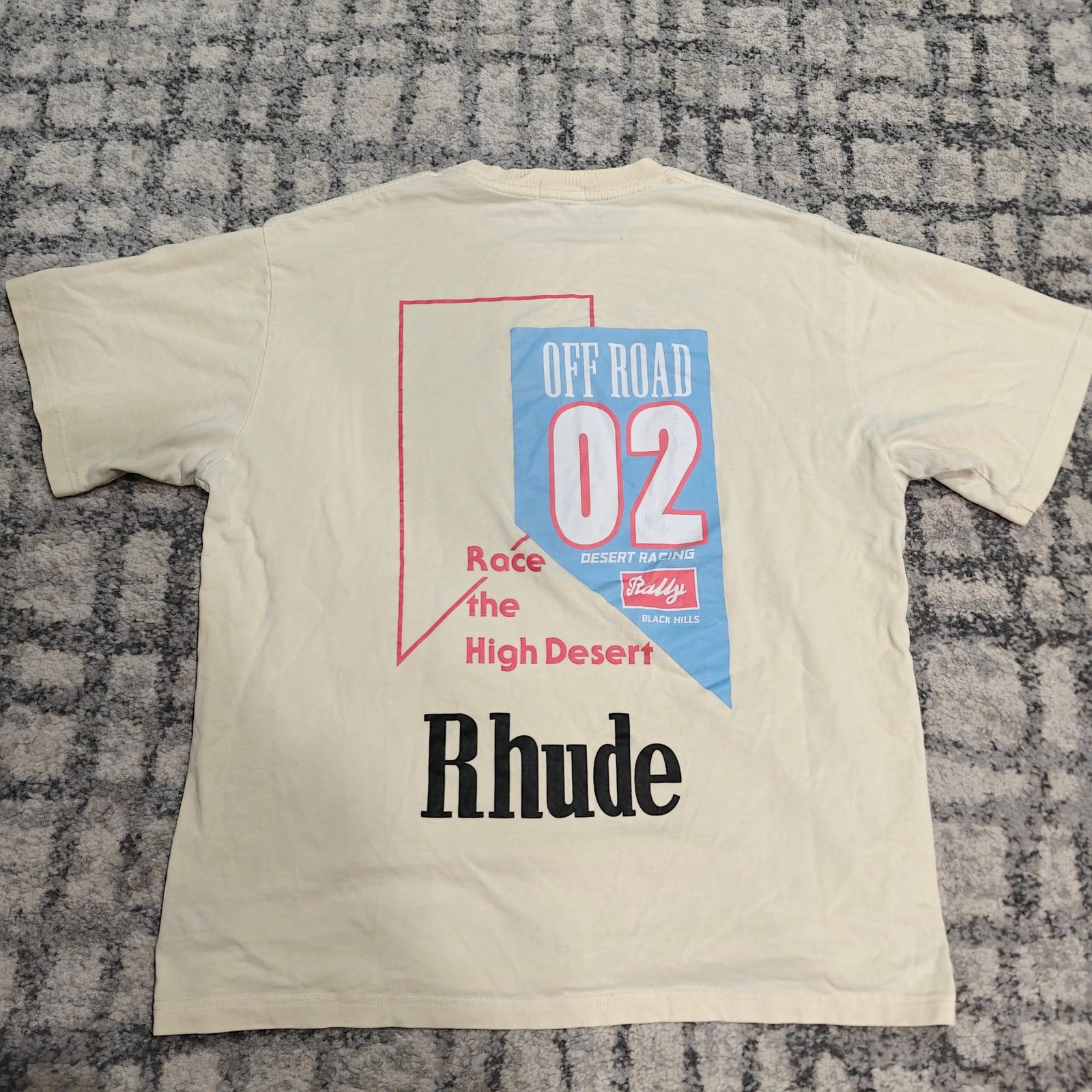 Rhude Off Road 02 High Desert Graphic T-Shirt Cream Men&rsquo;s Size XL Streetwear