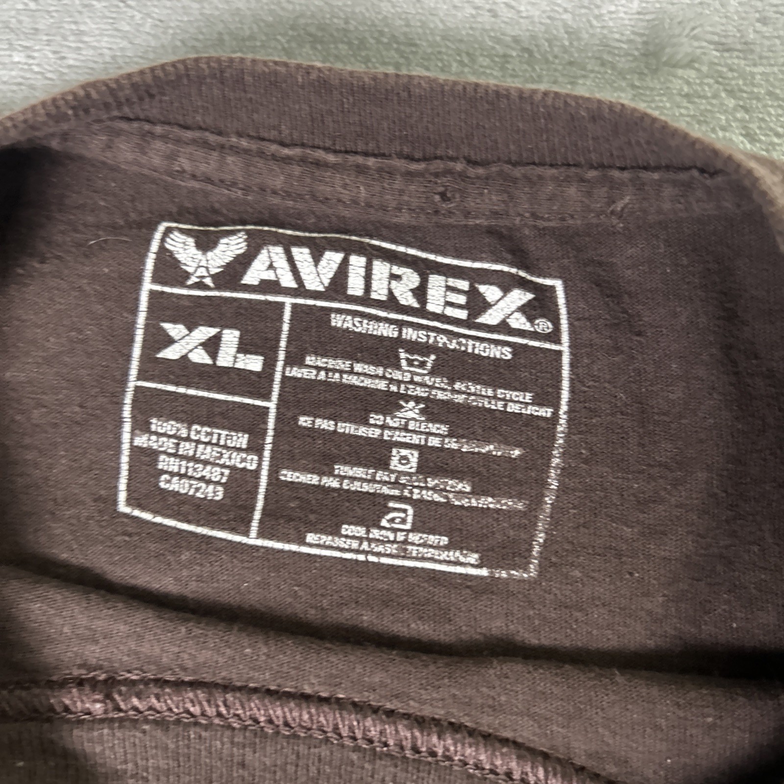 Avirex Shirt Mens XL Vintage 2000s skull sword Brown Graphic
