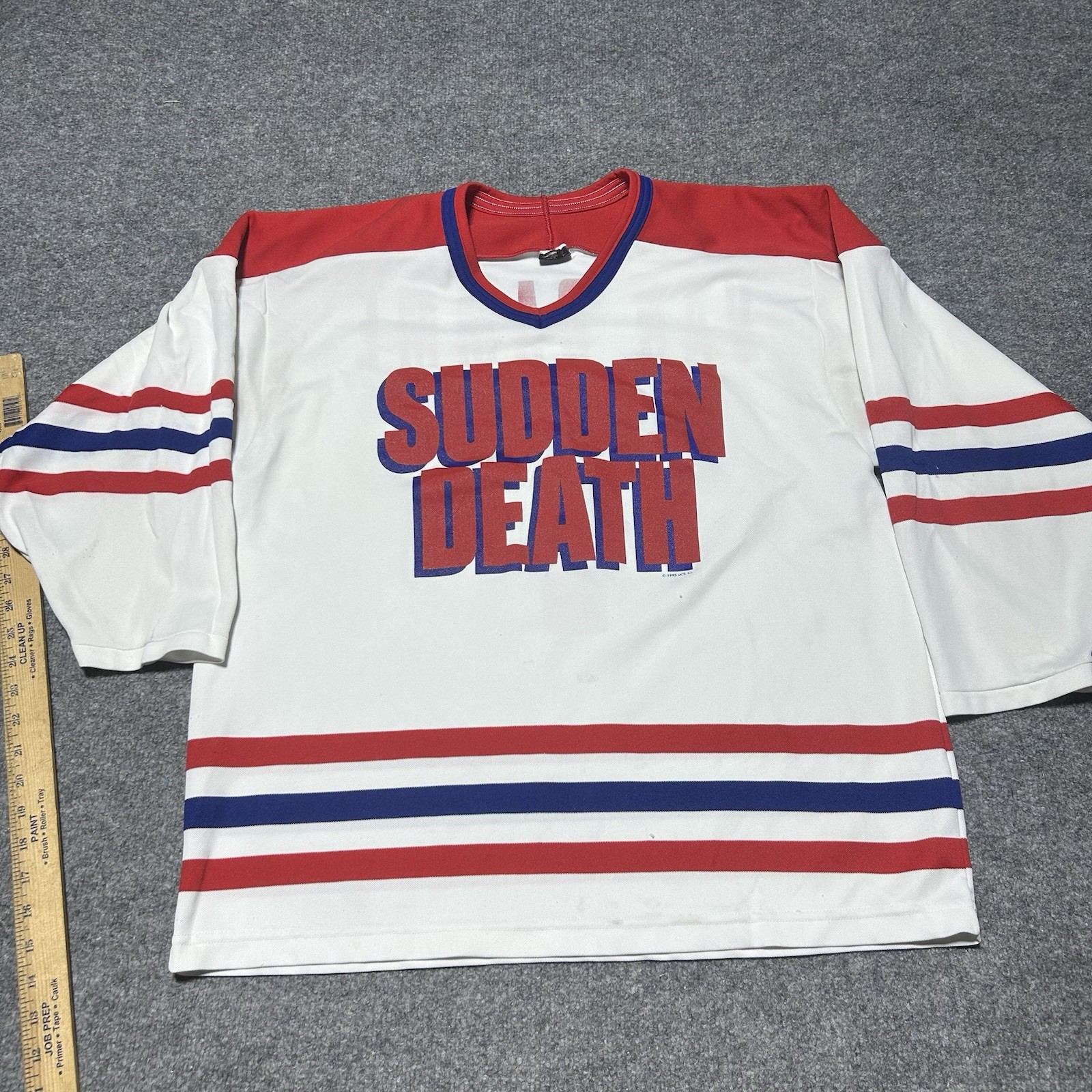 Vintage 90s Movie Promo Sudden Death Van Damme Hockey Jersey CCM Large