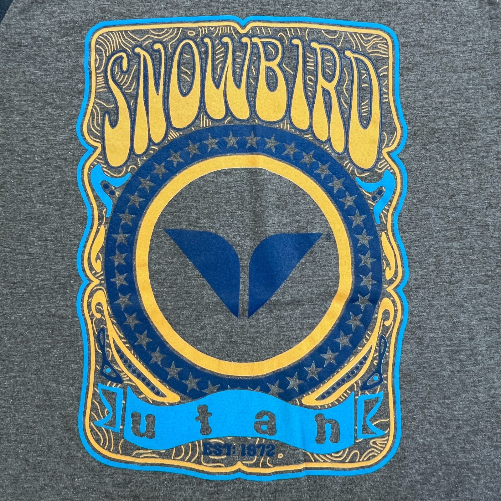 Snowbird Utah Ski Resort Shirt Mens M Colorblock Raglan 3/4 Sleeve District Tee